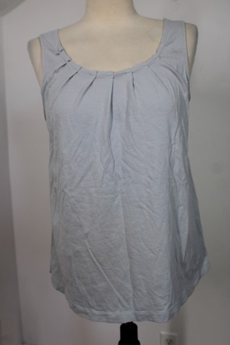 Lands End MP Gray Pleat Neck Tank Top - Picture 1 of 10