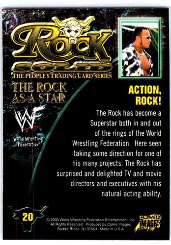 2000 Comic Images WWF Rock Solid #20 Action, Rock - Picture 2 of 2
