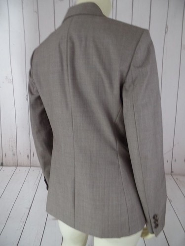 ANN TAYLOR LOFT Blazer 2 taupe Wolle Poly Tencel tailliert leicht tailliert CHIC - Bild 9 von 12