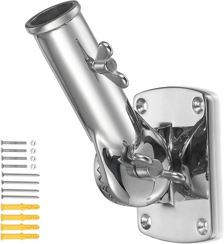 1'' Flag Pole Holder Bracket Adjust Wall Mount Outside House/RV/Truck Heavy Duty - Picture 2 of 12