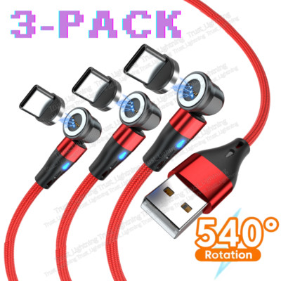 540°Rotate Magnetic Type C Fast Charger Charging Cable For iPhone 15 16 Samsung