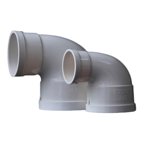 PVC Drainage Pipe Reducer 90° Elbow Connector Adapter Drain Fittings Joint White - Picture 1 of 5