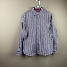 Tommy Bahama Button Down Dress Shirt Mens XL Multi Color check L/S Cotton Silk