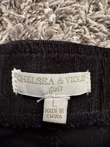 Chelsea and Violet Girls Size Large Black Corduroy Flare Leg Pants - Picture 2 of 11