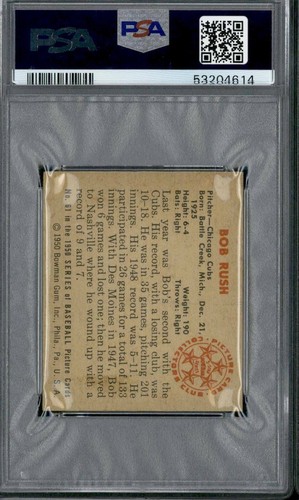1950 Bowman #61 Bob Rush - PSA 6 - Bild 2 von 2