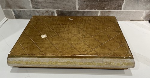 Portagioie vintage fiorentino legno oro specchiato vanità con arte Valois - Italia - Foto 16 di 21