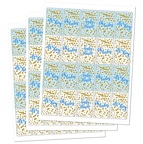 60 miniaturas Blue Oh Baby Boy Baby Shower Candy Bar envoltura, es un niño Baby Sho - Imagen 2 de 5