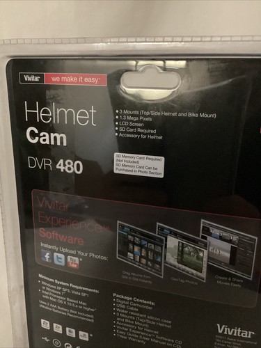 Vivitar DVR 480 Helmet Camcorder - Red - NEW/SEALED - Picture 4 of 8