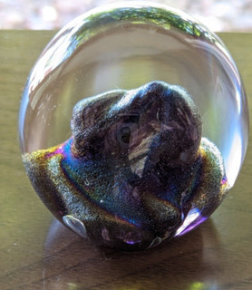 Vandermark Signed Art Glass Paperweight approximately 3 4 inches