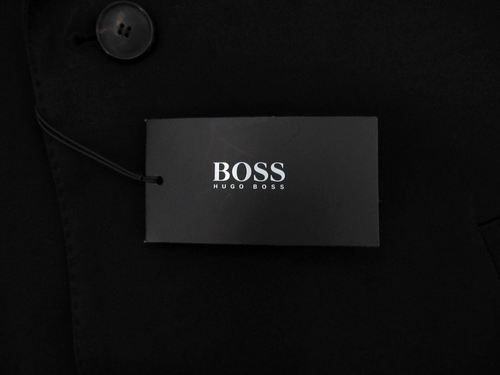 Hugo Boss Long Coat Jacket Mens Sz 50 Black Lined 2005 BOSS Silver Stretch NWT - Picture 9 of 14