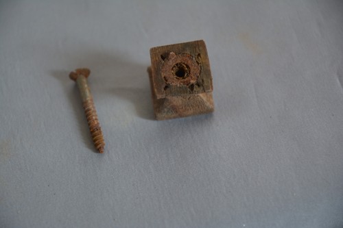 NICE ANTIQUE DRESSER DRAWER DESK MISSION SQUARE MAHOGANY / WALNUT KNOB (V65) - Picture 6 of 8