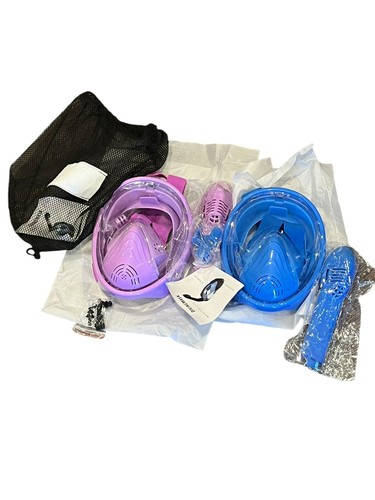 Gerrit Diving Swimming Mask Scuba Snorkel Waterproof Two Pack Blue Pink - Picture 1 of 9
