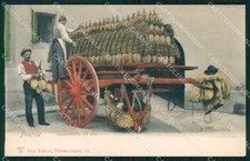 Firenze Città Scaricamento Vino Fiaschi cartolina WX0985