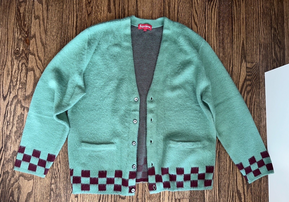 Supreme Brushed Checkerboard Cardigan M Supreme Brushed