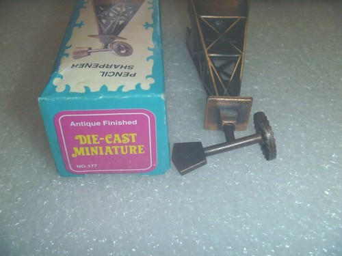 Antique Bronze Finished Die Cast Miniature Pencil Sharpener- Windmill With Box - Picture 6 of 9