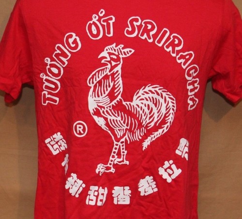 SRIRACHA HOT CHILI SAUCE LOGO ADULT RED MEDIUM GRAPHIC TEE T SHIRT ADVERTISING - Picture 5 of 12