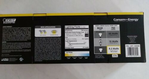 NEW Feit Electric LED Dimmable BR30 65W Replacement 2700K Soft White 6-Pack - Picture 2 of 2