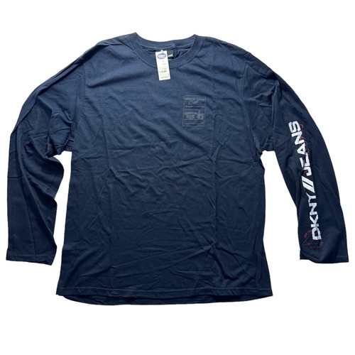 Dkny Jeans Navy Long Sleeve Sweatshirt Unisex Adult Men's Size 2XL VTG Pullover - Picture 1 of 5