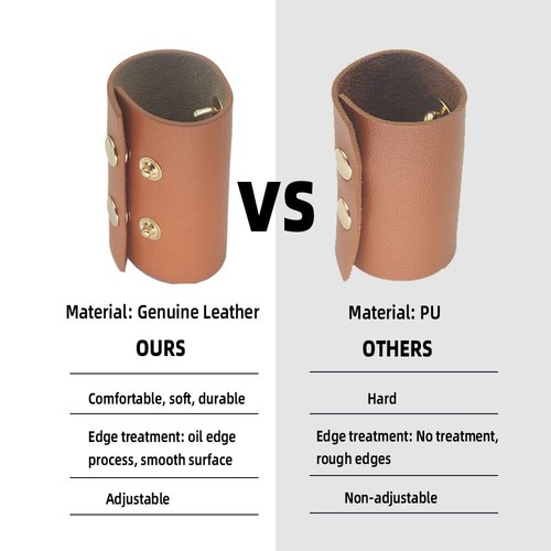 2Pack Leather Hair Wrap Ponytail Hair Cuff Hair Ties for Biker Motorcycle Riders - Picture 4 of 6