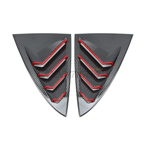 Rear Window Louver Cover Shutter For Tesla Model 3 2017+ Carbon Fiber Style Red - Picture 5 of 11