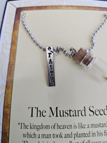 Mustard Seed Necklace With Card, Jewelry, 'Faith' Charm Silvertone Necklace - Picture 8 of 12