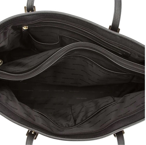 MICHAEL KORS Jet Set Travel Bag Large Saffiano Leather Tote Black Classic $679 - Picture 13 of 15