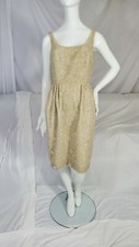 Carmen Marc Valvo  Beaded/Pearls Special Occasion Oyster Dress size 8 