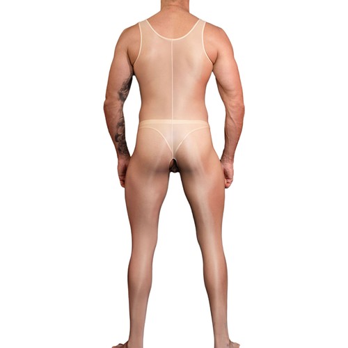 DE ranrann Herren Ärmellos Jumpsuit Glossy Offener Schritt Bodysuit Unterwäsche - Bild 24 von 37