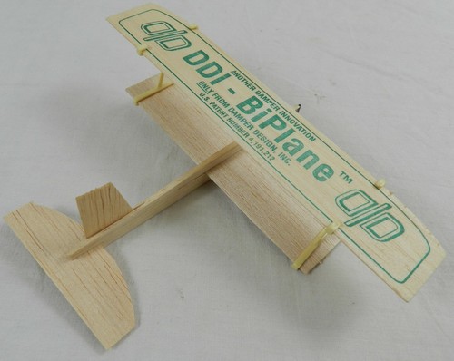 Holz Doppeldecker Segelflugzeug, Kit DIY Flyer, Dämpfer DDI, versiegelt NEU Menge 5 - Bild 3 von 5