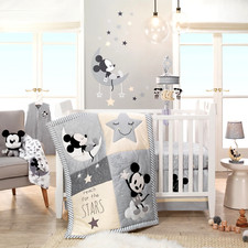 Disney Baby Mickey Mouse On The Moon Gray Yellow Wall Decals by Lambs Ivy