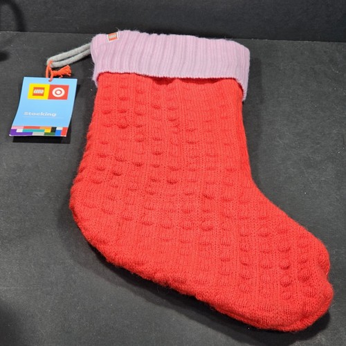 Maglione Calze Lego Collection Target Natale Lavorato a Maglia Rosa Rosso 20" Texturale - Foto 9 di 12