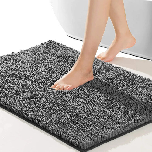 Alfombra de baño, alfombra de baño antideslizante, alfombra de baño de felpa suave y cómoda - Imagen 17 de 18