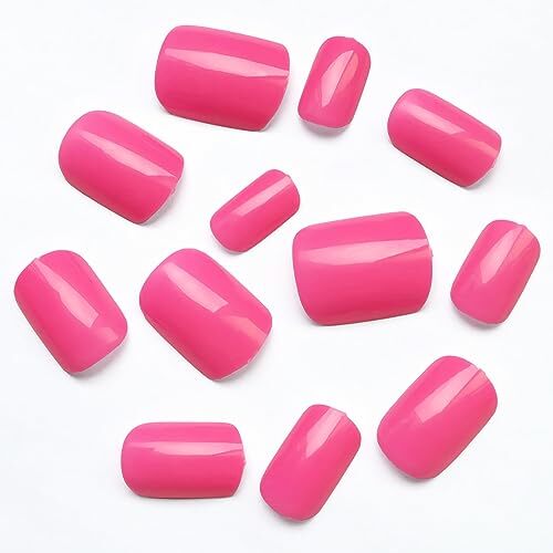 360pc Square Press on Nails Short Fake Nails Acrylic Press on Nails Hot Pink - Picture 4 of 6