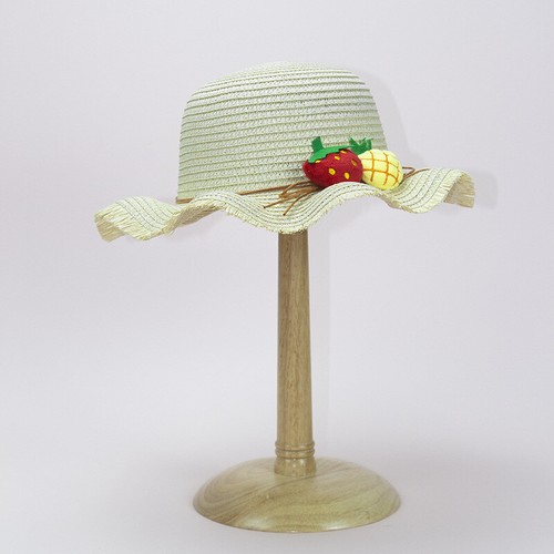 Kid Cute Strawberry Straw Hat Wide Brim Cap Fringe Tassel Fedora Child Gift - Picture 11 of 16