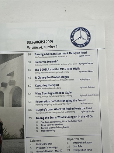 The Star Mercedes Benz Club Of America Magazine Lot of 5 2009 - Picture 13 of 17