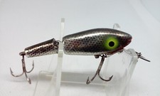 Vtg HERTER'S B AND H Minnow Jointed Silver/Black 2 1/2" Crankbait Fishing Lure