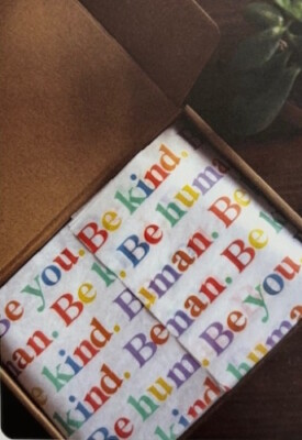 Be Human Be Kind Mental Health Geschenktüte Box Seidenpapier Geschenkblätter 35x45cm