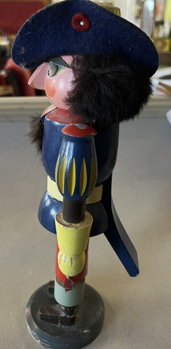 MADE IN GERMANY WOODEN MUSKETEER NUT CRACKER 13 INCHES TALL - Picture 7 of 7