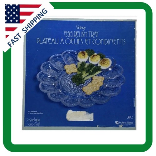 Indiana Glass Company Vintage Egg Relish Tray
