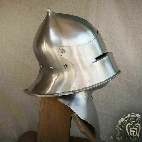 Casco de Sallet de Acero Medieval Casco de Armadura Casco de Sallet Premium Envío Express - Imagen 2 de 3