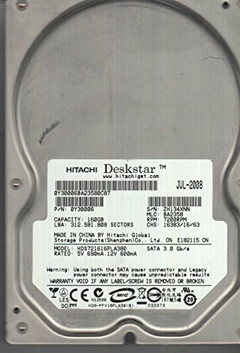 Hitachi 160GB SATA 3.5 Hard Drive HDS721616PLA380 - Picture 1 of 1