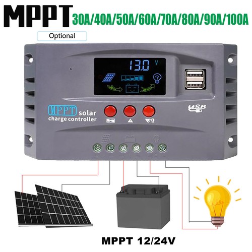 30A-100A MPPT Solar Panel Regulator Charge Controller 12V/24V Focus Tracking New - Picture 18 of 22