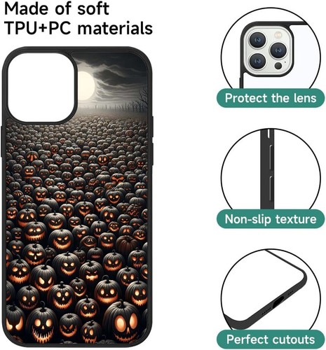 Lightweight Cover Happy Halloween Pumpkins For Apple iPhone SE 11 12 13 14 15 16 - Picture 19 of 25