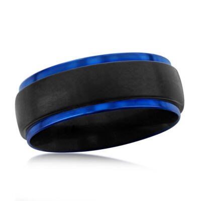 Stainleses Stahl schwarz-blaues Band