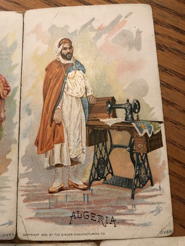 5 Singer MANUFACTURING CO., 1892 Spain India + ADVERTISING SEWING MACHINE CARDS - Picture 3 of 9