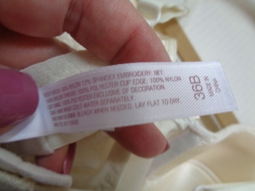 Gilligan and O Malley Intimates 36B BH im Slip elfenbein verstellbare Träger - Bild 5 von 6