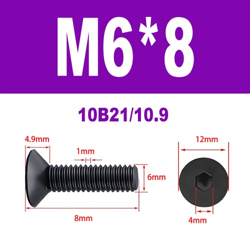 10.9 Senkkopfschrauben DIN 7991 Innensechskant Schwarz Senkschraube M6-M14 - Bild 6 von 111