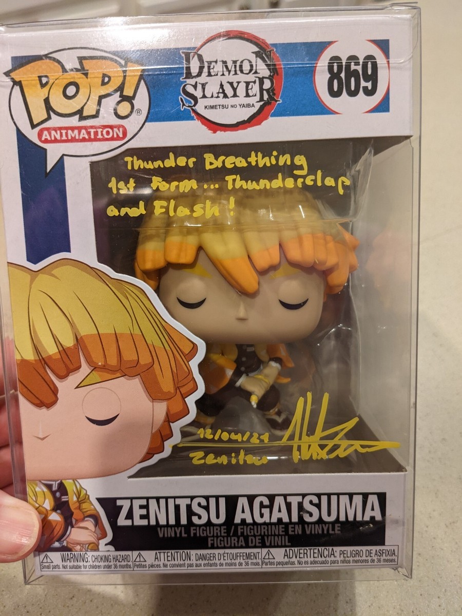 Funko Pop Demon Slayer Zenitsu Agatsuma-Box signed by Aleks Le