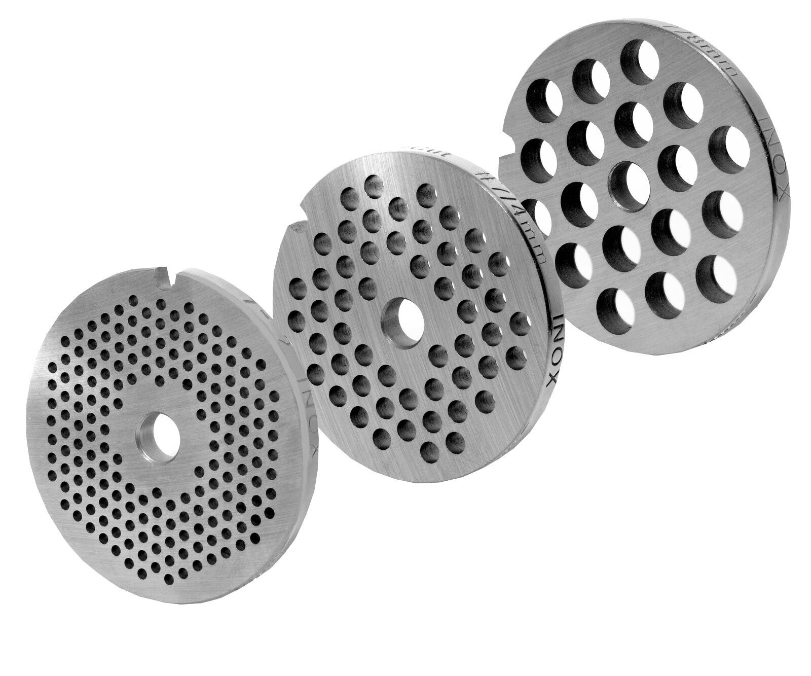 Perforated DISC SET FOR Mincer Sizes 7 0 3 32in+0 5 32in+0 5 16in Perforated DISC SET FOR Mincer Sizes 7 0 3 32in+0 5 32in+0 5 16in