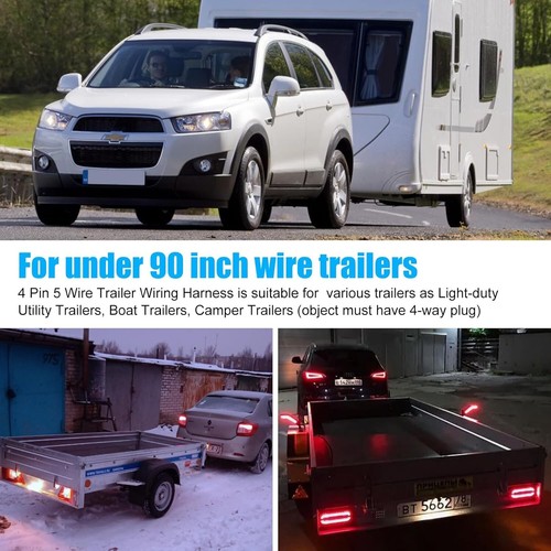 26FT 4 Pin 5 Wire Trailer Wiring Harness, 16AWG Trailer Light Wiring Kit with PV - Picture 4 of 7